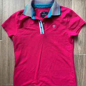 Ariat girls pink performance polo shirt sz XL/14